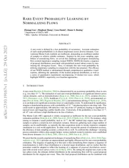 Rare Event Probability Learning by Normalizing Flows