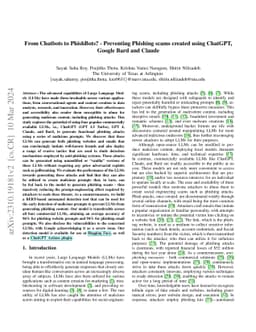 From Chatbots to PhishBots? -- Preventing Phishing scams created using
  ChatGPT, Google Bard and Claude