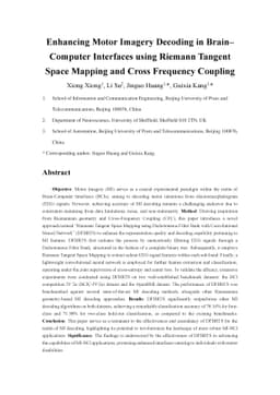Enhancing Motor Imagery Decoding in Brain Computer Interfaces using
  Riemann Tangent Space Mapping and Cross Frequency Coupling