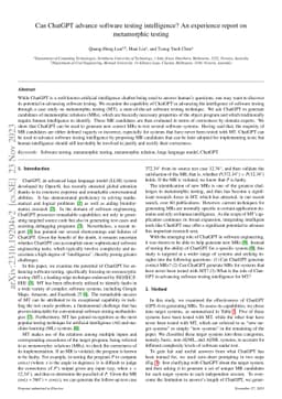 Can ChatGPT advance software testing intelligence? An experience report
  on metamorphic testing