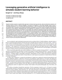 Leveraging generative artificial intelligence to simulate student
  learning behavior