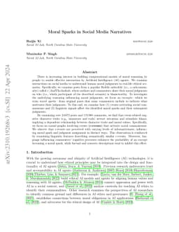 Moral Sparks in Social Media Narratives
