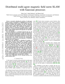 Distributed multi-agent magnetic field norm SLAM with Gaussian processes
