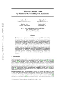 Generative Neural Fields by Mixtures of Neural Implicit Functions