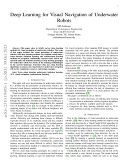 Deep Learning for Visual Navigation of Underwater Robots