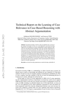 Technical Report on the Learning of Case Relevance in Case-Based
  Reasoning with Abstract Argumentation