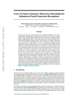 Leave No Stone Unturned: Mine Extra Knowledge for Imbalanced Facial
  Expression Recognition