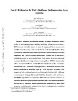 Density Estimation for Entry Guidance Problems using Deep Learning