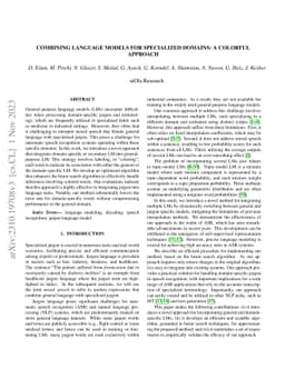 Combining Language Models For Specialized Domains: A Colorful Approach