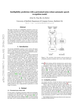 Intelligibility prediction with a pretrained noise-robust automatic
  speech recognition model