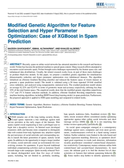 Modified Genetic Algorithm for Feature Selection and Hyper Parameter
  Optimization: Case of XGBoost in Spam Prediction