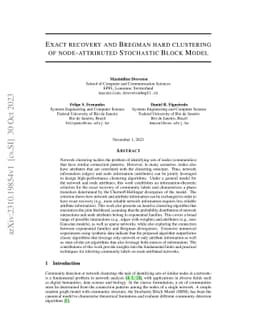 Exact Recovery and Bregman Hard Clustering of Node-Attributed Stochastic
  Block Model