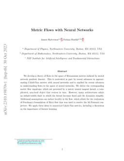 Metric Flows with Neural Networks