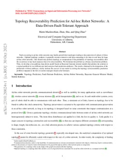 Topology Recoverability Prediction for Ad-Hoc Robot Networks: A
  Data-Driven Fault-Tolerant Approach