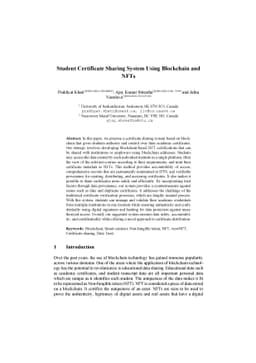 Student Certificate Sharing System Using Blockchain and NFTs