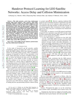 Handover Protocol Learning for LEO Satellite Networks: Access Delay and
  Collision Minimization