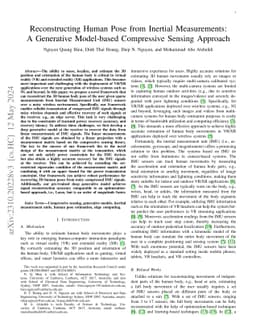 Reconstructing Human Pose from Inertial Measurements: A Generative
  Model-based Compressive Sensing Approach