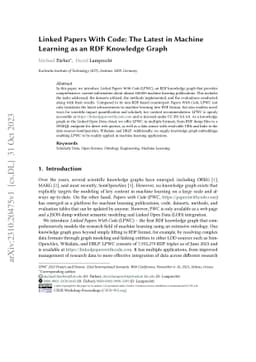 Linked Papers With Code: The Latest in Machine Learning as an RDF
  Knowledge Graph