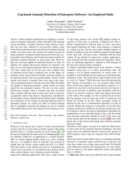 Log-based Anomaly Detection of Enterprise Software: An Empirical Study