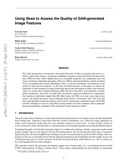 Using Skew to Assess the Quality of GAN-generated Image Features