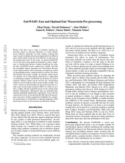 FairWASP: Fast and Optimal Fair Wasserstein Pre-processing