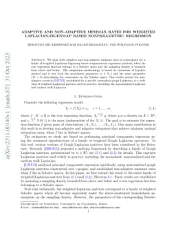 Adaptive and non-adaptive minimax rates for weighted Laplacian-eigenmap
  based nonparametric regression