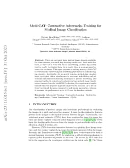 Medi-CAT: Contrastive Adversarial Training for Medical Image
  Classification