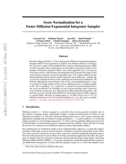 Score Normalization for a Faster Diffusion Exponential Integrator
  Sampler