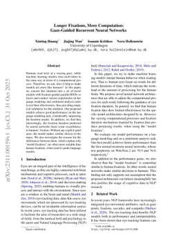 Longer Fixations, More Computation: Gaze-Guided Recurrent Neural
  Networks