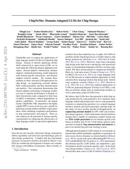 ChipNeMo: Domain-Adapted LLMs for Chip Design