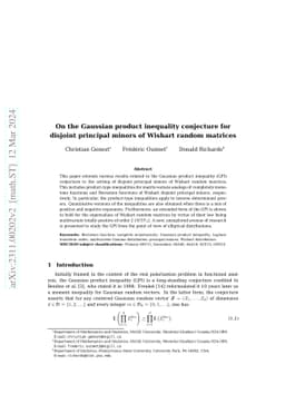 On the Gaussian product inequality conjecture for disjoint principal
  minors of Wishart random matrices