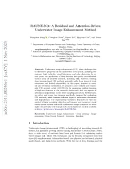RAUNE-Net: A Residual and Attention-Driven Underwater Image Enhancement
  Method