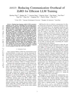 AMSP: Reducing Communication Overhead of ZeRO for Efficient LLM Training