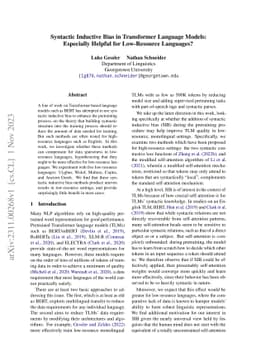 Syntactic Inductive Bias in Transformer Language Models: Especially
  Helpful for Low-Resource Languages?