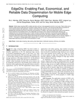 EdgeDis: Enabling Fast, Economical, and Reliable Data Dissemination for
  Mobile Edge Computing