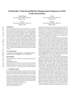 ChatCoder: Chat-based Refine Requirement Improves LLMs' Code Generation
