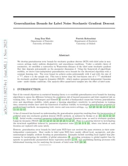 Generalization Bounds for Label Noise Stochastic Gradient Descent
