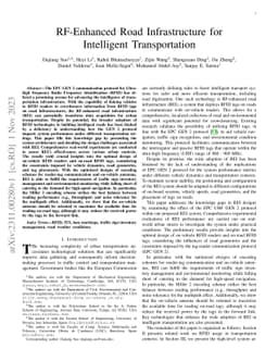 RF-Enhanced Road Infrastructure for Intelligent Transportation