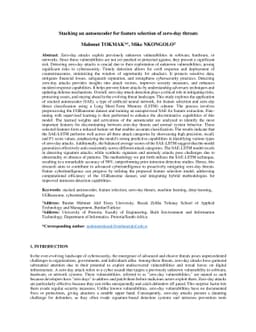 Stacking an autoencoder for feature selection of zero-day threats