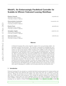MetisFL: An Embarrassingly Parallelized Controller for Scalable &
  Efficient Federated Learning Workflows
