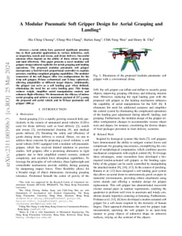 A Modular Pneumatic Soft Gripper Design for Aerial Grasping and Landing