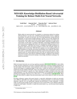 NEO-KD: Knowledge-Distillation-Based Adversarial Training for Robust
  Multi-Exit Neural Networks