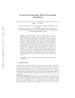 Group Distributionally Robust Knowledge Distillation