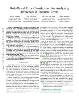 Rule-Based Error Classification for Analyzing Differences in Frequent
  Errors