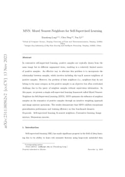 MNN: Mixed Nearest-Neighbors for Self-Supervised Learning