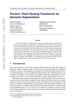 PAUMER: Patch Pausing Transformer for Semantic Segmentation