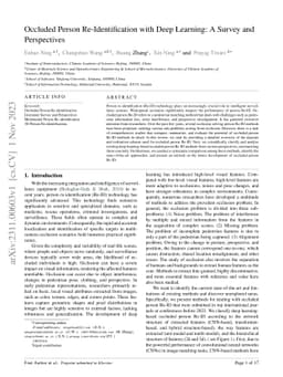 Occluded Person Re-Identification with Deep Learning: A Survey and
  Perspectives