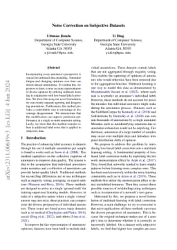 Noise Correction on Subjective Datasets