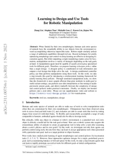 Learning to Design and Use Tools for Robotic Manipulation