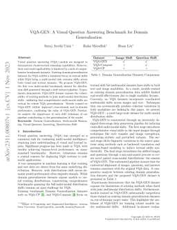 VQA-GEN: A Visual Question Answering Benchmark for Domain Generalization
